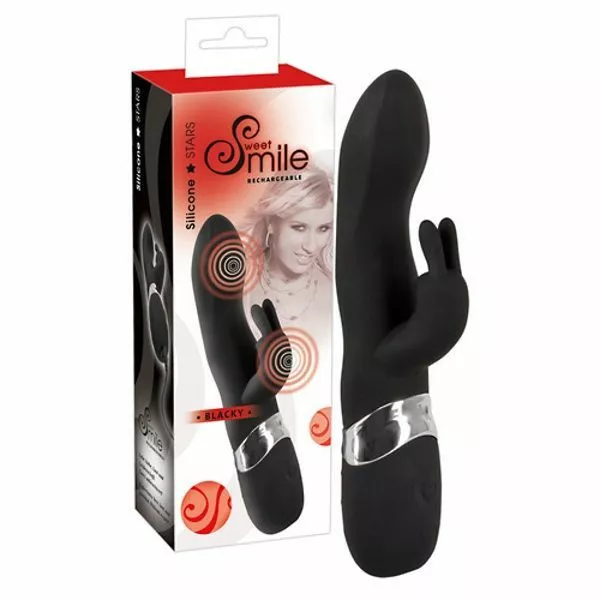 Sweet Smile Blacky Rabbit Vibrator - Zwart 4 Sweet Smile Blacky Rabbit Vibrator - Zwart - Afbeelding 2