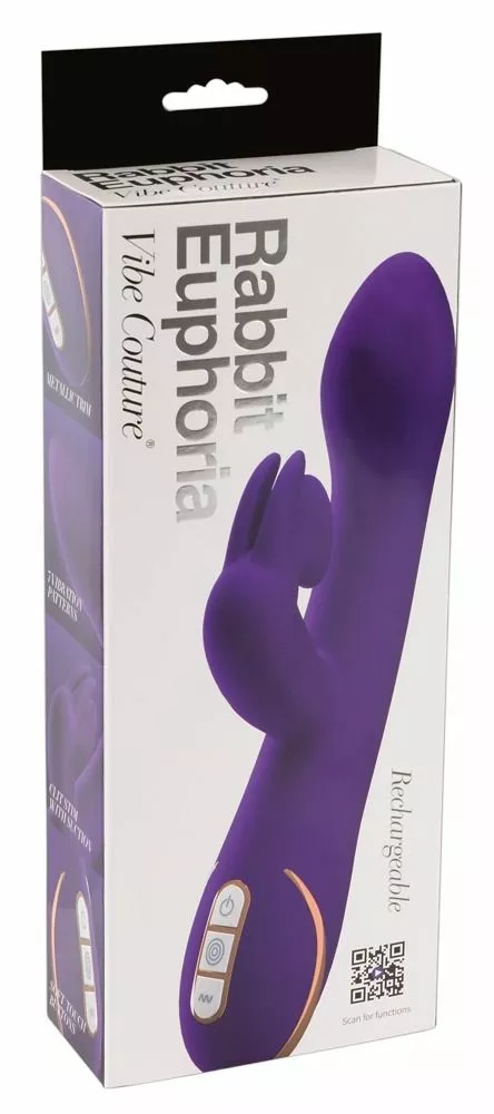 Vibe Couture Zuigende Rabbit Vibrator Euphoria - Paars 9 Vibe Couture Zuigende Rabbit Vibrator Euphoria - Paars - Afbeelding 7