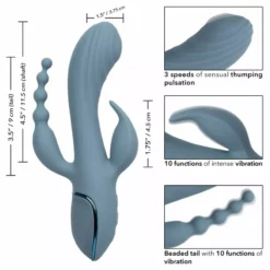 California Exotic Vibrator Triple Ecstasy Grijs -Clitoris Vibrators Verkoop 12281 grey 09