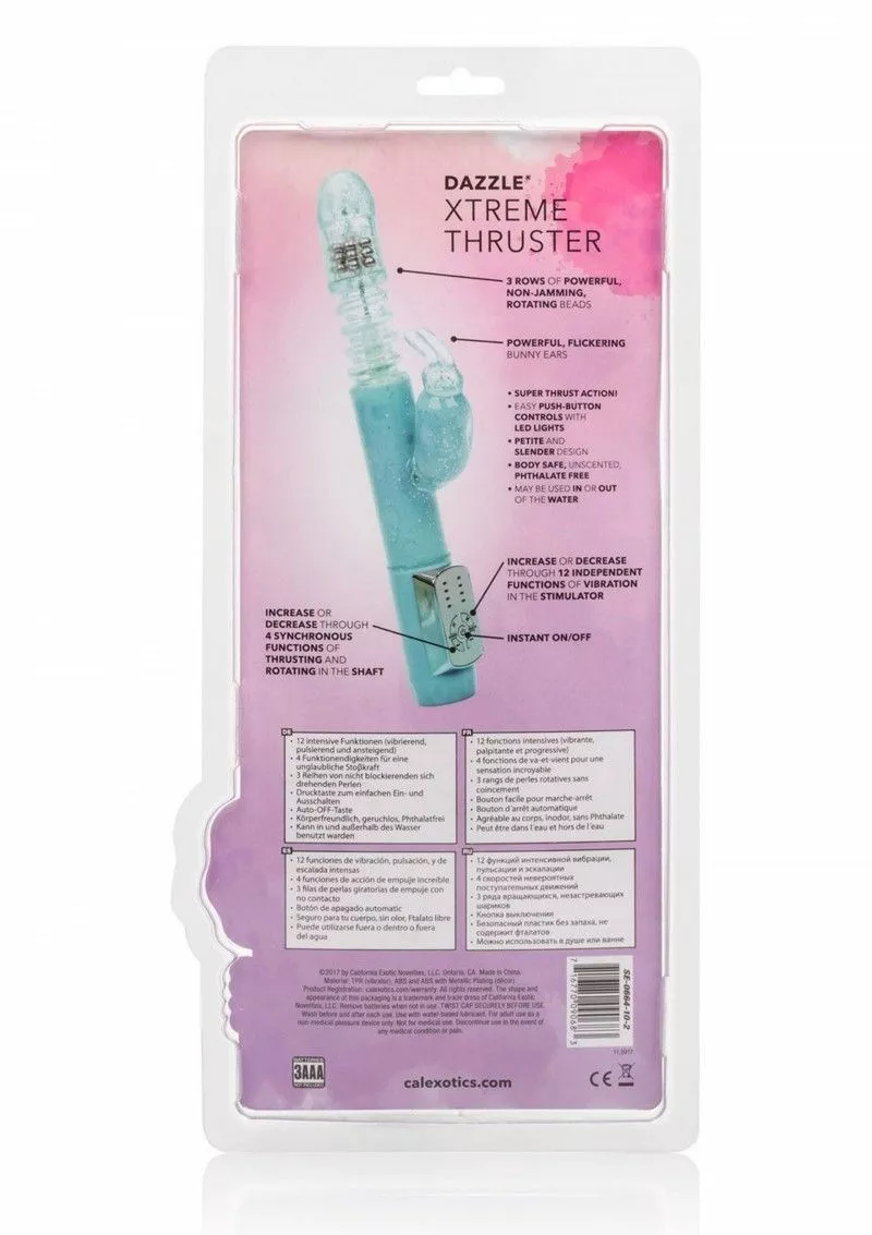 California Exotic Stotende Rabbit Vibrator Met Roterende Parels - Turquoise 6 California Exotic Stotende Rabbit Vibrator Met Roterende Parels - Turquoise - Afbeelding 4