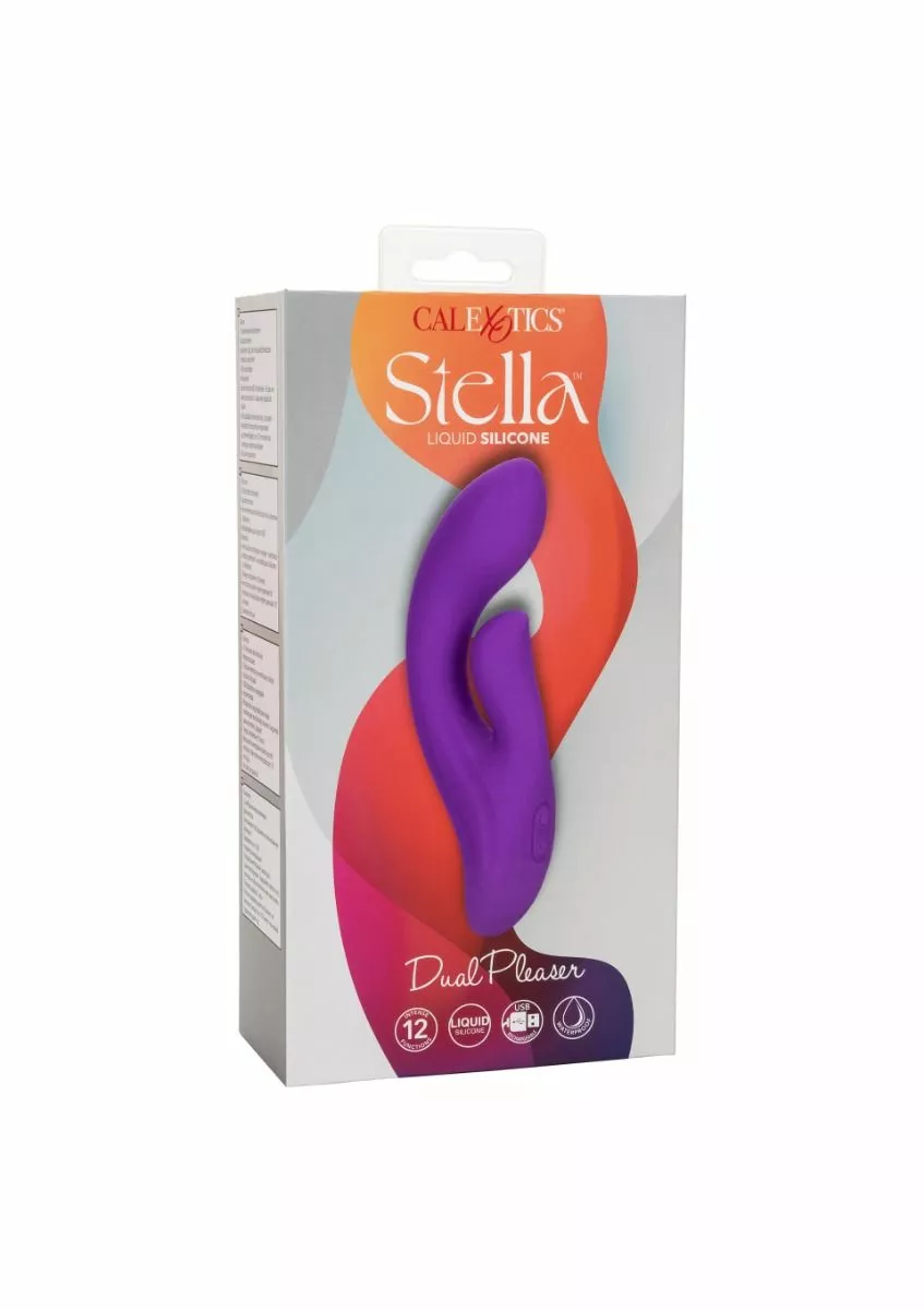 California Exotic Rabbit Vibrator Stella Dual Pleaser - Paars 4 California Exotic Rabbit Vibrator Stella Dual Pleaser - Paars - Afbeelding 2
