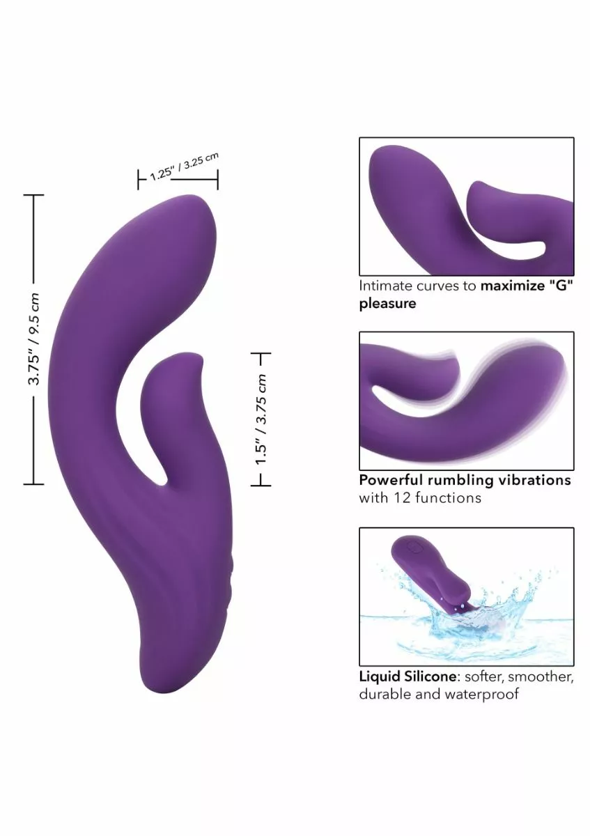 California Exotic Rabbit Vibrator Stella Dual Pleaser - Paars 5 California Exotic Rabbit Vibrator Stella Dual Pleaser - Paars - Afbeelding 3