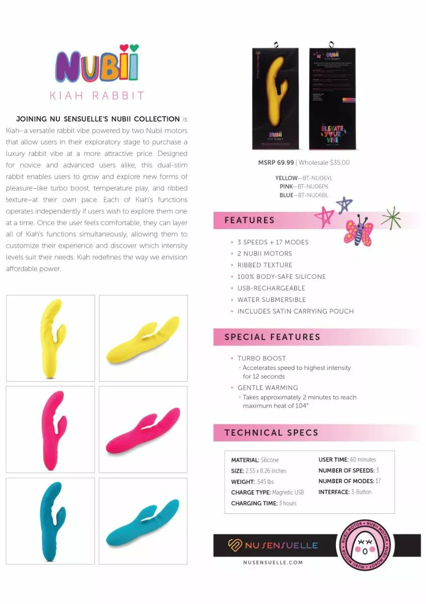 Nu Sensuelle Rabbit Vibrator Nubii Kiah - Blauw 7 Nu Sensuelle Rabbit Vibrator Nubii Kiah - Blauw - Afbeelding 5