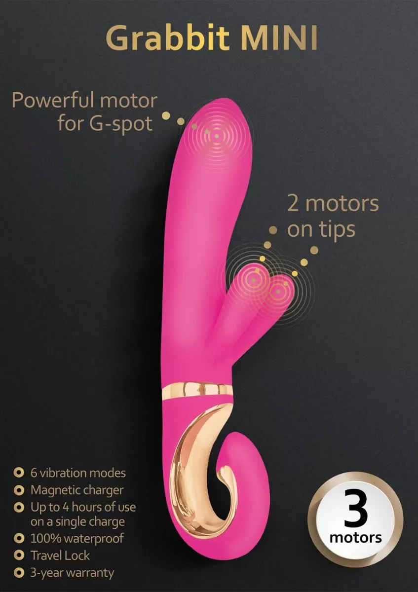 G-Vibe Vibrator Grabbit Mini - Roze 6 G-Vibe Vibrator Grabbit Mini - Roze - Afbeelding 4