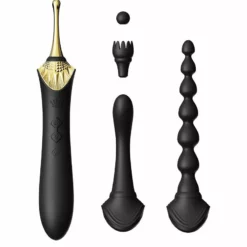 ZALO Bess 2 Verwarmende Clitoris Massager Met 4 Opzetstukken - Zwart -Clitoris Vibrators Verkoop bess 2 verwarmende clitoris massager met 4 opzetstukken zwart 3