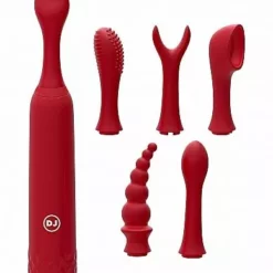 Doc Johnson Clitoris Stimulator Met Opzetstukken - Rood