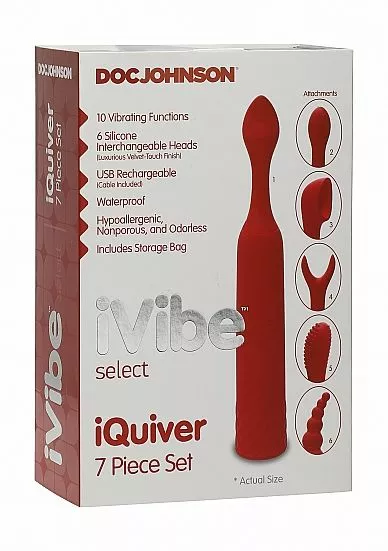 Doc Johnson Clitoris Stimulator Met Opzetstukken - Rood 5 Doc Johnson Clitoris Stimulator Met Opzetstukken - Rood - Afbeelding 3