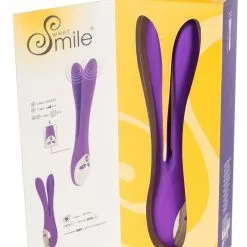 Sweet Smile Dubbele En Buigzame Vibrator - Paars -Clitoris Vibrators Verkoop dubbele en buigzame vibrator paars verpakking open