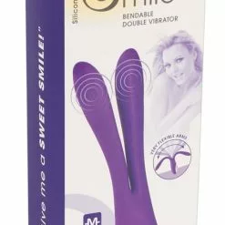 Sweet Smile Dubbele En Buigzame Vibrator - Paars -Clitoris Vibrators Verkoop dubbele en buigzame vibrator paars verpakt