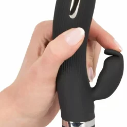 XOUXOU Electro Rabbit Vibrator - Zwart 17 XOUXOU Electro Rabbit Vibrator - Zwart -Clitoris Vibrators Verkoop electro rabbit vibrator zwart vinger