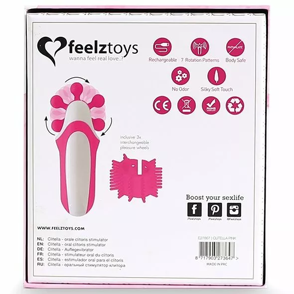 FeelzToys - Clitella Oral Clitoral Stimulator Roze 7 FeelzToys - Clitella Oral Clitoral Stimulator Roze - Afbeelding 5