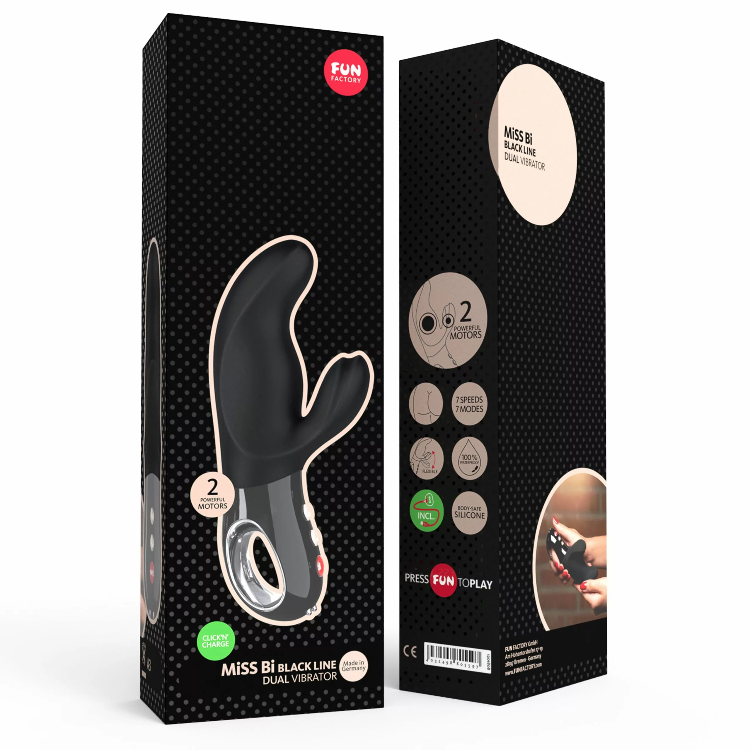 Fun Factory - Miss Bi Rabbit Vibrator Black Line - Afbeelding 3