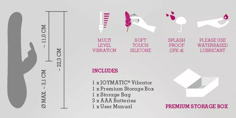 Joymatic Rabbit Pearl Vibrator 5 Joymatic Rabbit Pearl Vibrator - Afbeelding 3