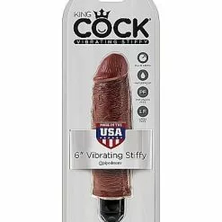 King Cock Stiffy Realistische Vibrator 19 Cm-Huidskleur -Clitoris Vibrators Verkoop king cock stiffy realistische vibrator 19 cm bruin verpakt
