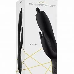 Vive Nilo Rabbit Vibrator - Zwart -Clitoris Vibrators Verkoop nilo rabbit vibrator zwart verpakt