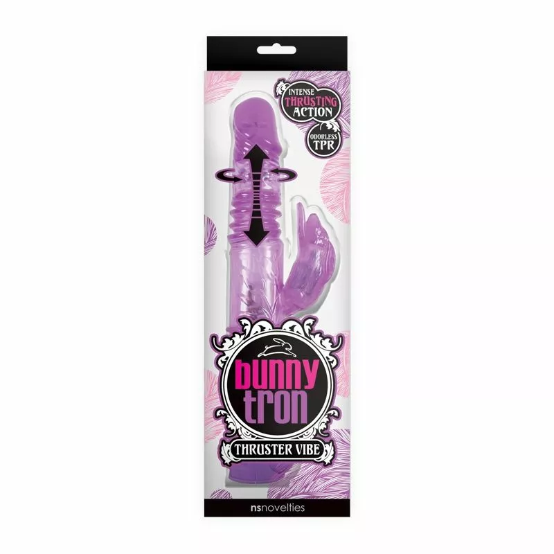 NS Novelties Stotende Rabbit Vibrator Paars - Bunny Tron 4 NS Novelties Stotende Rabbit Vibrator Paars - Bunny Tron - Afbeelding 2
