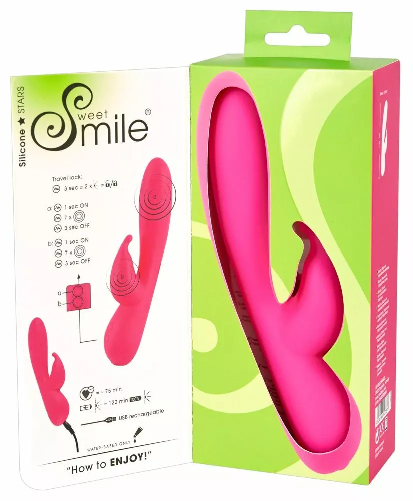 Sweet Smile Oplaadbare Rabbit - Roze 5 Sweet Smile Oplaadbare Rabbit - Roze - Afbeelding 4