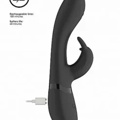 Vive Rabbit Vibrator Cato - Zwart -Clitoris Vibrators Verkoop rabbit vibrator cato zwart usb