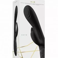 Vive Rabbit Vibrator Cato - Zwart -Clitoris Vibrators Verkoop rabbit vibrator cato zwart verpakt