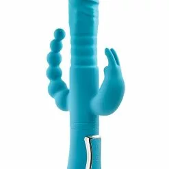 Adam & Eve Rabbit Vibrator Eve's Thrusting Triple Joy - Blauw -Clitoris Vibrators Verkoop rabbit vibrator eve thrusting triple joy blauw 8