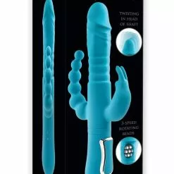 Adam & Eve Rabbit Vibrator Eve's Thrusting Triple Joy - Blauw -Clitoris Vibrators Verkoop rabbit vibrator eve thrusting triple joy blauw 9