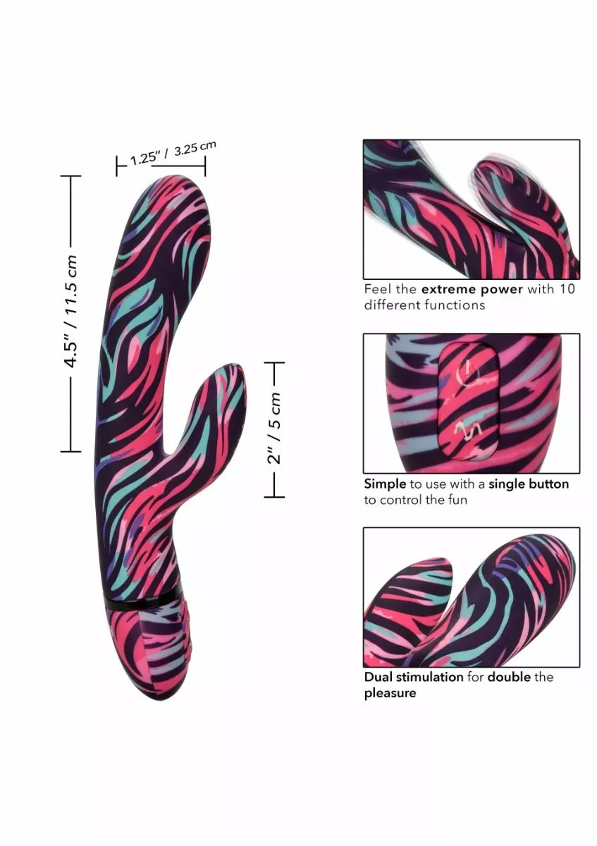 California Exotic Rabbit Vibrator Menage A Moi- Multicolor 4 California Exotic Rabbit Vibrator Menage A Moi- Multicolor - Afbeelding 2