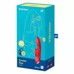 Satisfyer Double Flex Rabbit Vibrator - Rood -Clitoris Vibrators Verkoop satisfyer double flex rabbit vibrator rood verpakking