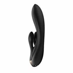 Satisfyer Double Flex Rabbit Vibrator - Zwart 10 Satisfyer Double Flex Rabbit Vibrator - Zwart -Clitoris Vibrators Verkoop satisfyer double flex rabbit vibrator zwart achterkant gedraaid