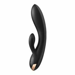 Satisfyer Double Flex Rabbit Vibrator - Zwart 15 Satisfyer Double Flex Rabbit Vibrator - Zwart -Clitoris Vibrators Verkoop satisfyer double flex rabbit vibrator zwart zijkant