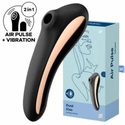 Satisfyer Dual Kiss Luchtdruk Vibrator - Zwart