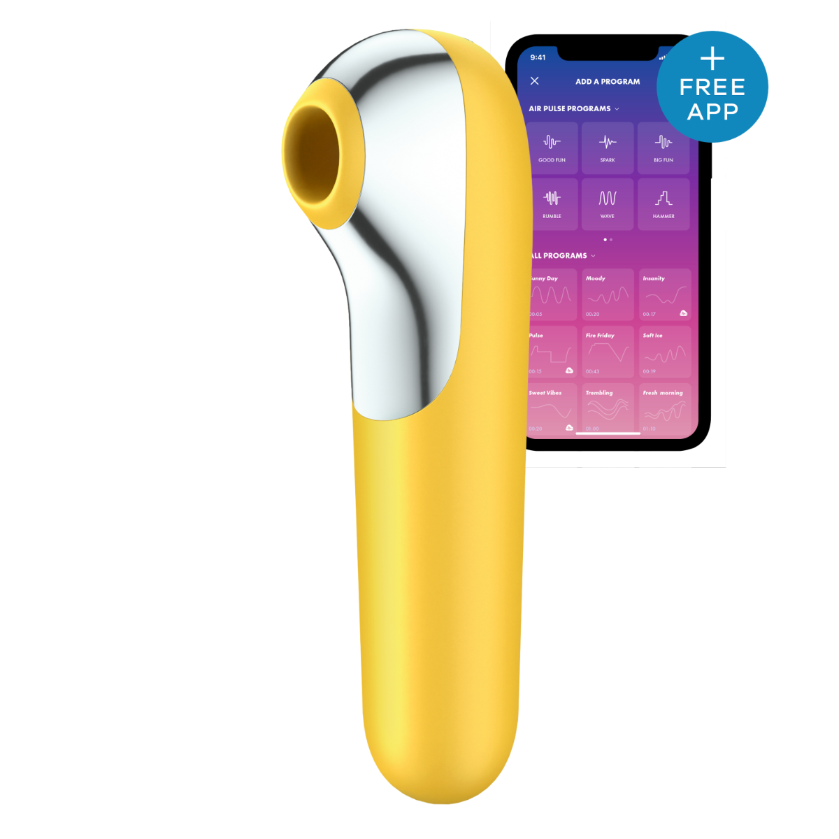 Satisfyer - Dual Love Air Pulse Vibrator Geel 3 Satisfyer - Dual Love Air Pulse Vibrator Geel