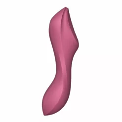 Satisfyer Curvy Trinity 3 Luchtdruk Vibrator - Rood -Clitoris Vibrators Verkoop satisfyer trinity 3 luchtdruk vibrator rood zijkant