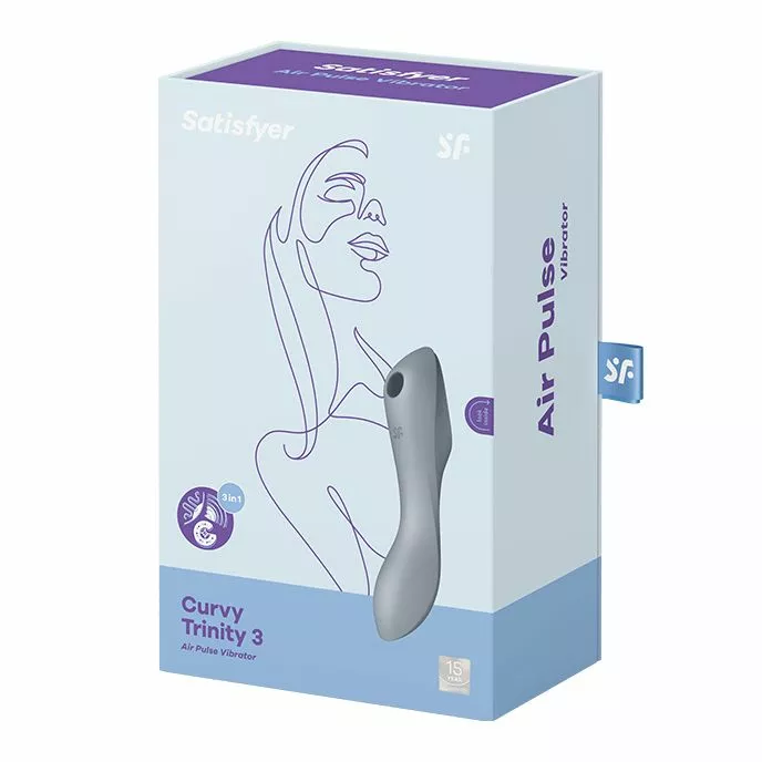 Satisfyer Curvy Trinity 3 Luchtdruk Vibrator - Grijs 9 Satisfyer Curvy Trinity 3 Luchtdruk Vibrator - Grijs - Afbeelding 7