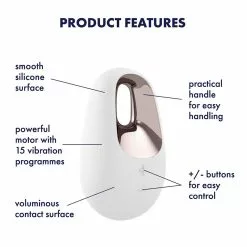Satisfyer - White Temptation Lay-On Vibrator 9 Satisfyer - White Temptation Lay-On Vibrator -Clitoris Vibrators Verkoop satisfyer white temptation lay on vibrator features