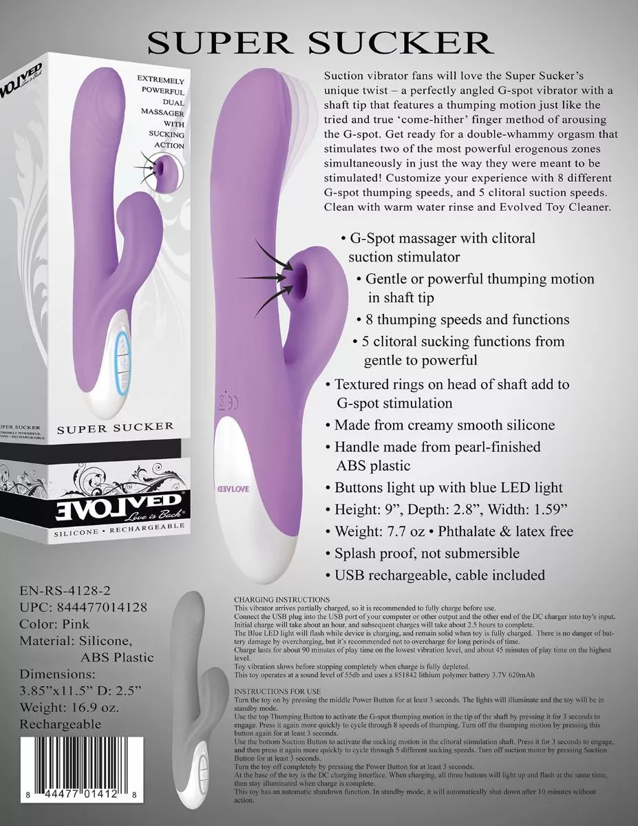 Evolved Novelties Rabbit Vibrator Super Sucker 4 Evolved Novelties Rabbit Vibrator Super Sucker - Afbeelding 2