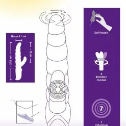 Roterende Rabbit Vibrator Sweet Smile - Paars -Clitoris Vibrators Verkoop sweet smile roterende rabbit vibrator paars afm