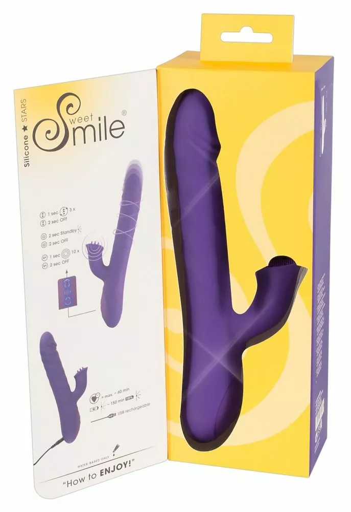 Sweet Smile Stotende En Roterende Vibrator - Paars 9 Sweet Smile Stotende En Roterende Vibrator - Paars - Afbeelding 7
