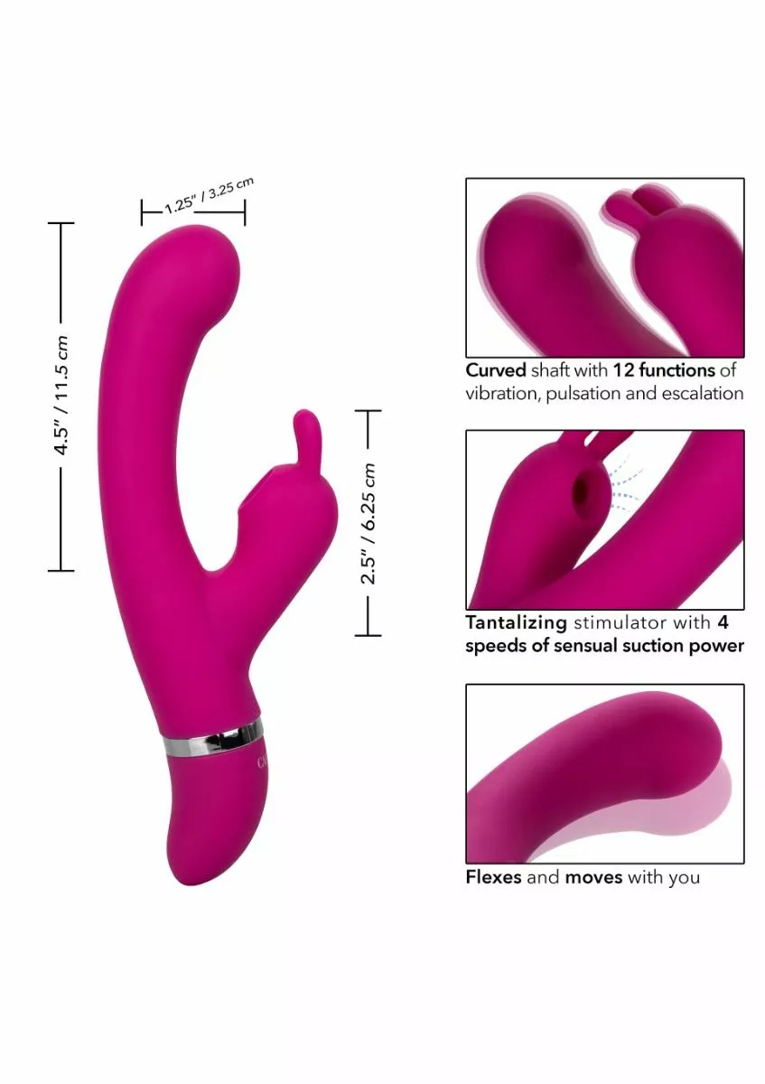 California Exotic Vibrator Foreplay Frenzy Bunny Kisser - Roze 6 California Exotic Vibrator Foreplay Frenzy Bunny Kisser - Roze - Afbeelding 4