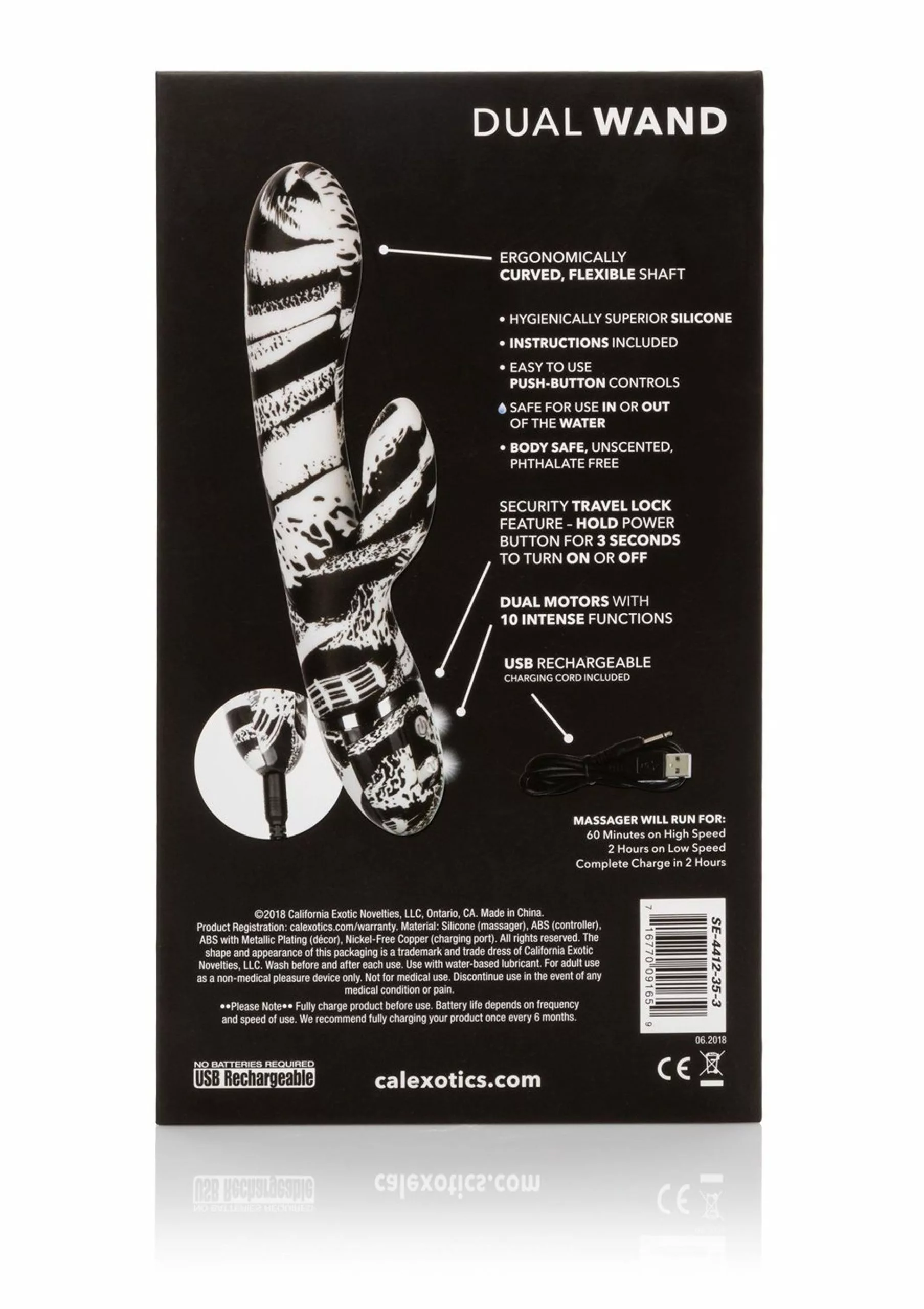 California Exotic Vibrator Met Clitoris Stimulator Hype Dual Wand 5 California Exotic Vibrator Met Clitoris Stimulator Hype Dual Wand - Afbeelding 3