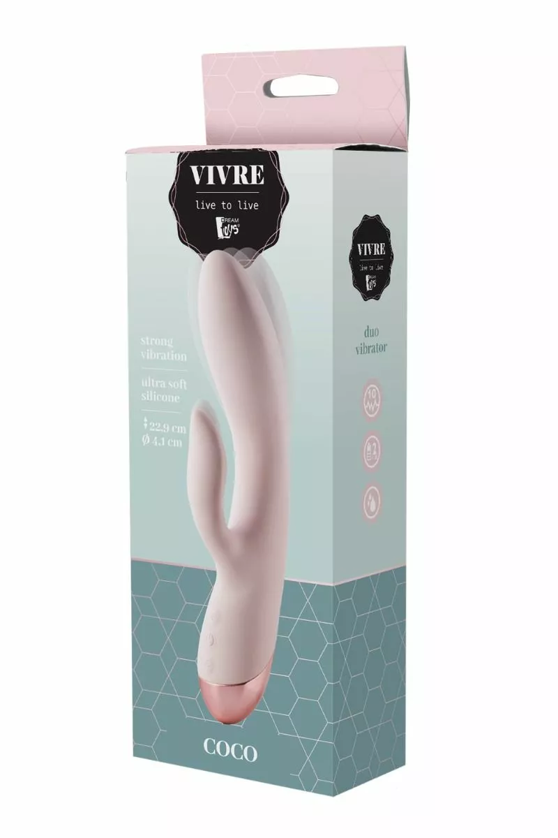 Dreamtoys Rabbit Vibrator Vivre Duo Vibe Coco - Lichtroze 11 Dreamtoys Rabbit Vibrator Vivre Duo Vibe Coco - Lichtroze - Afbeelding 9